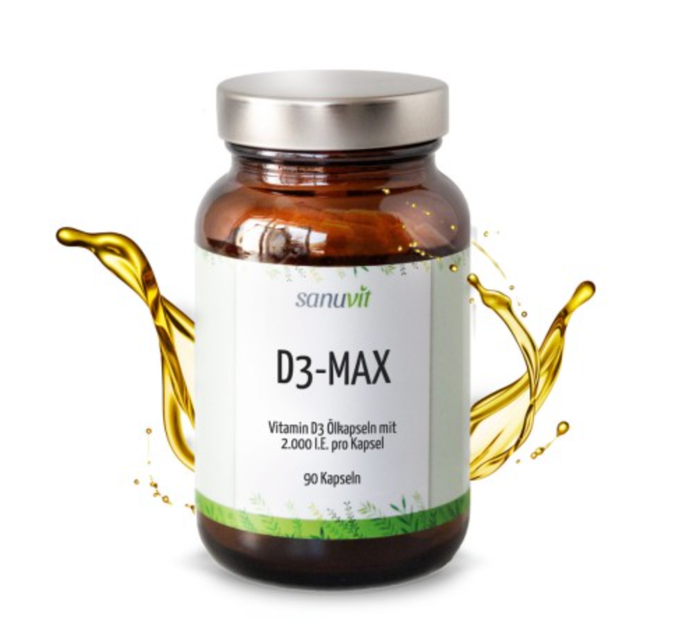 Sanuvit Vitamin D3 Max 2000 I.E mit Mariendistelöl und Lecithin - 90 Kapseln