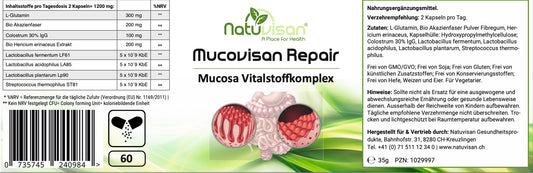 MUCOVISAN REPAIR Mucosa Vitalstoffkomplex - 60 Kapseln