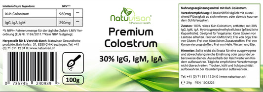 Colostrum Pulver bioaktiv mit hochwertigen Inhaltsstoffen.