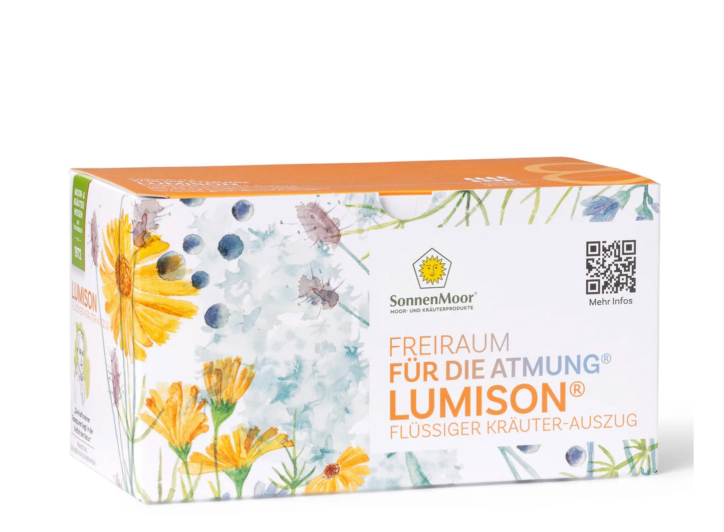 Flasche SonnenMoor Lumison Kräuterauszug – 100 ml in einer praktischen Flasche, die eine Kräutermischung zur Förderung der Leber- und Entgiftungsfunktionen zeigt.