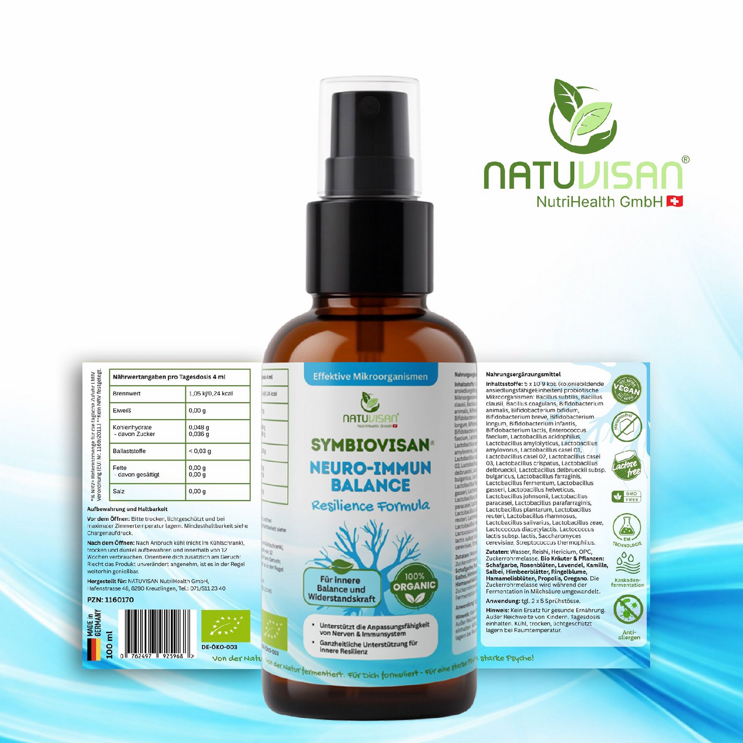 Fermentiertes Getränk für Darm-Hirn-Immunsystem-Balance mit Vitalpilzen und OPC