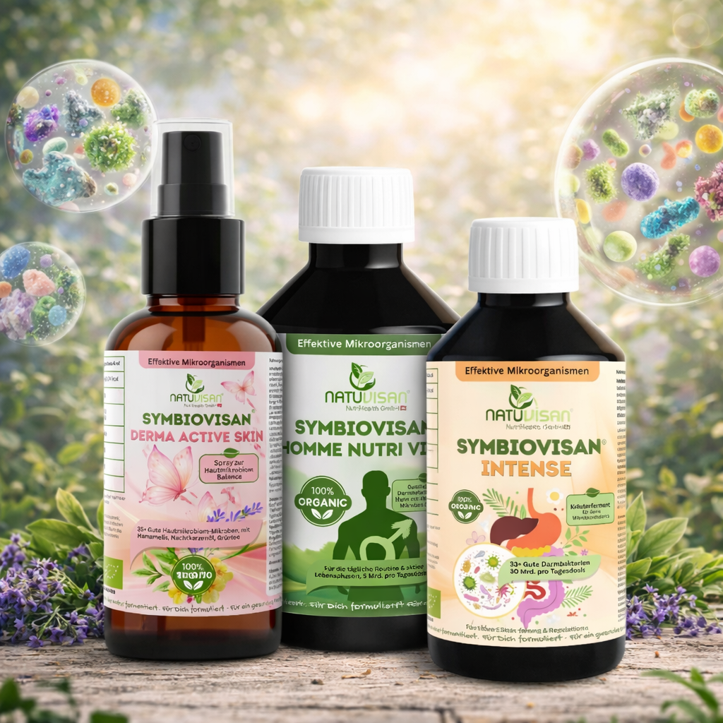 Effektive Mikroorganismen von Symbiovisan als Symbol für natürliche Balance und Mikrobiomgesundheit
