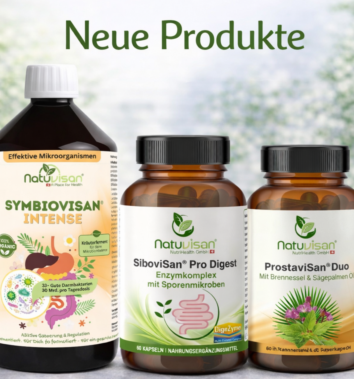 Neue hochwertige Gesundheitsprodukte als Symbol für Innovation und Qualität