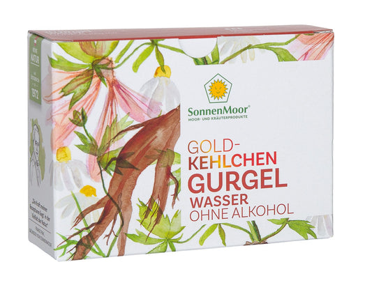 SonnenMoor Kräuter Gurgelwasser schützt optimal Mund und Rachen mit natürlichen Kräutern wie Blutwurz. Ideal zur Pflege und Reinigung der gesamten Mundhöhle.