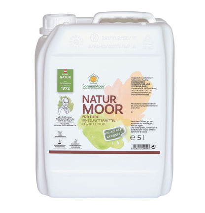 SonnenMoor Naturmoor mit Huminsäuren für Pferde - 5000 mlDas Moor für Pferde (auch für andere Tiere) von SonnenMoor ist ein reines Naturprodukt, frei von chemischen Zusätzen. Das Naturmoor für Pferde besteht aus wertvollem