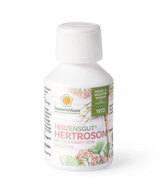 SonnenMoor Hertroson fördert natürliche Entspannung von Herz und Nerven. Beruhigend bei Einschlafstörungen dank Baldrian und weitere Kräuterkraft. Harmonisch entspannen.