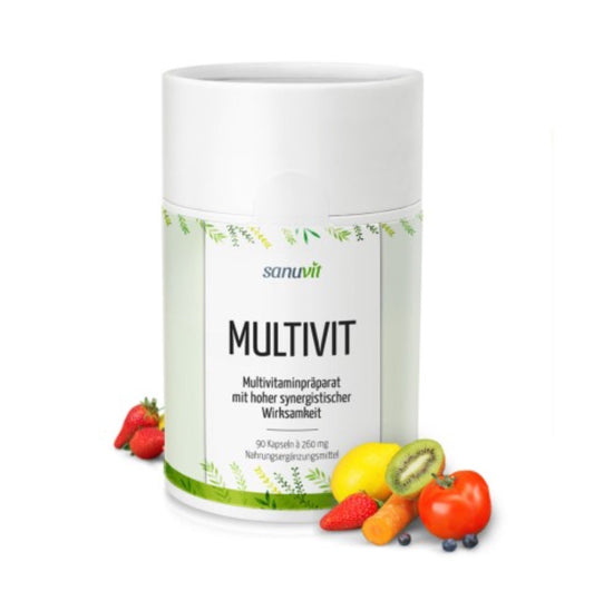 Multivitamin Komplex enthält alle wichtigen Vitamine für den täglichen Bedarf. Besonders geeignet bei erhöhter körperlicher und geistiger Belastung.