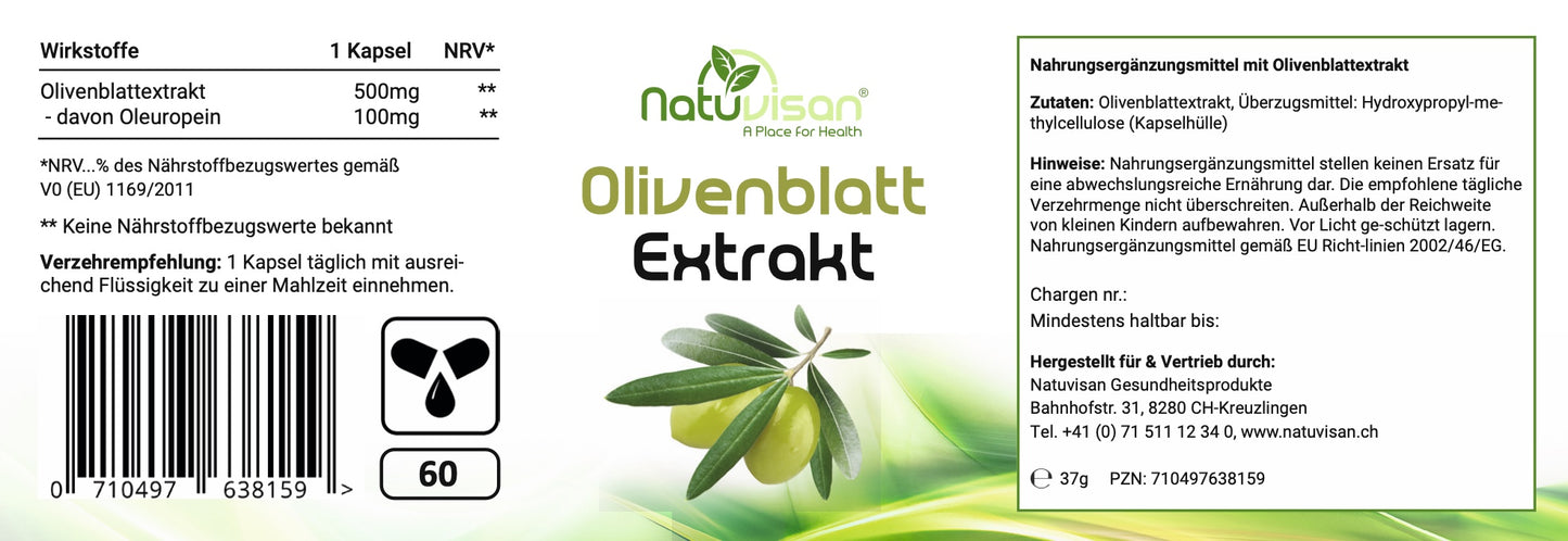 OLIVENBLATT EXTRAKT Premium 500 mg - 60 Kapseln