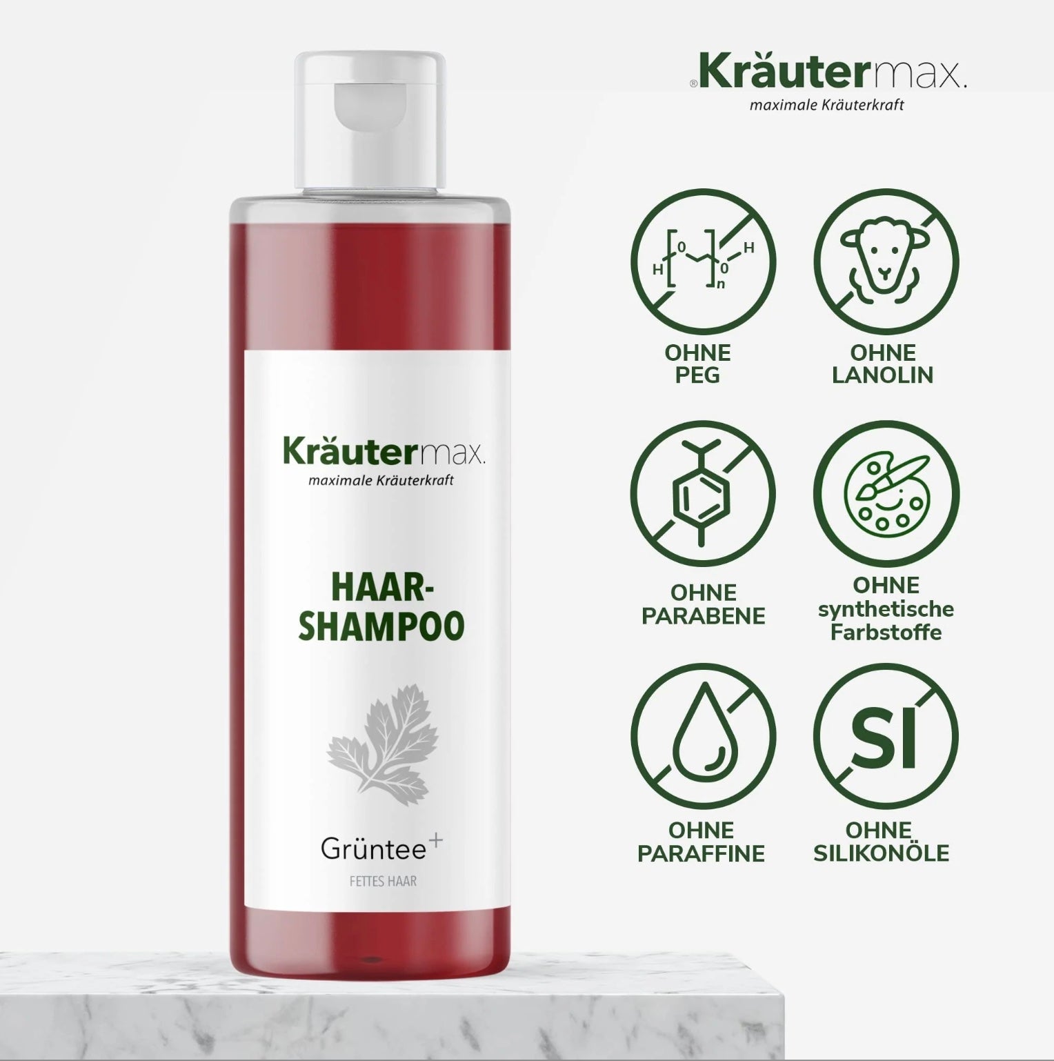 Kräutermax Grüntee Shampoo - 250 ml