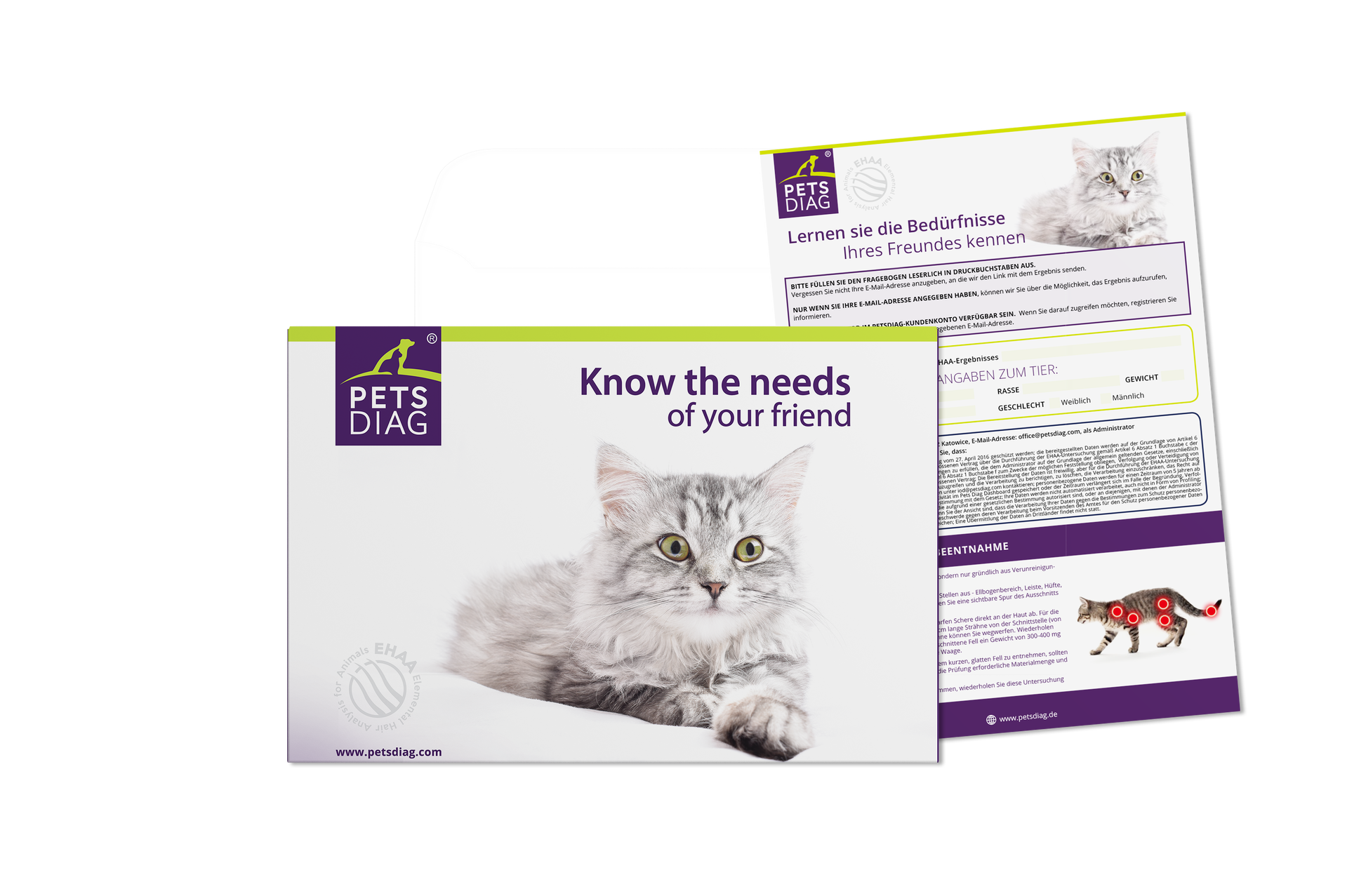 EHAA Premium Gesundheits-Check - Fellmineralanalyse für Deine KatzeDie EHAA informiert über den Zustand, die Krankheiten und die individuellen Ernährungsbedürfnisse der getesteten Katze. Wie ist es möglich?
Basierend auf den nachgew