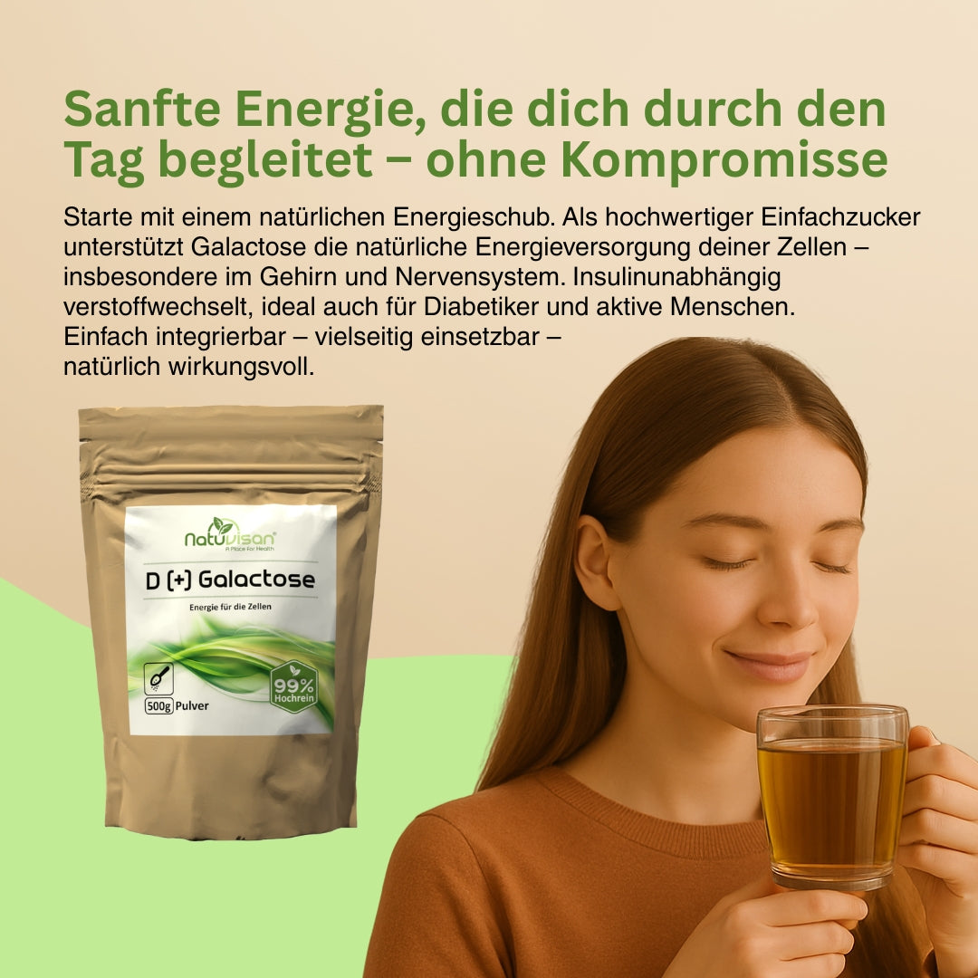Galactose Pulver von Natuvisan – natürliche Einfachzucker-Quelle für Gehirn, Zellstoffwechsel und Nervensystem, in geprüfter Qualität ohne Zusatzstoffe