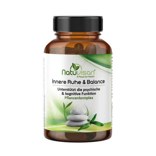 Übersicht über die enthaltenen Vitamine und Mineralstoffe wie Vitamin B6, B12, C, D3, E sowie Magnesium, Zink und Eisen – unterstützt antioxidative Prozesse, Energiestoffwechsel und mentale Balance.