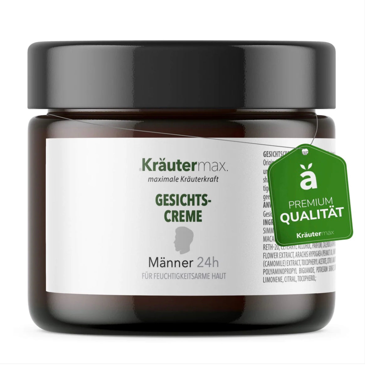 Gesichtscreme Männer 24h – Feuchtigkeit & Schutz mit Jojobaöl, Macadamianussöl & Vitamin E. Ideal als Tages-, Nacht- & Aftershave-Creme.
