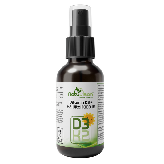VITAMIN D3 + bioaktivem K2 MK7 all trans Vital® Premium Qualität veganNahrungsergänzungsmittel 
Vitamin D3, auch bekannt als Cholecalciferol, ist ein essentielles Vitamin, das eine entscheidende Rolle für die Gesundheit des menschliche