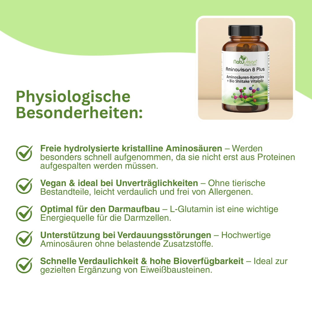 Illustration zur Wirkung von L-Glutamin im Darm – unterstützt die Regeneration der Darmschleimhaut, stärkt die Verdauungsfunktion und trägt zum Erhalt der Darmbarriere bei.