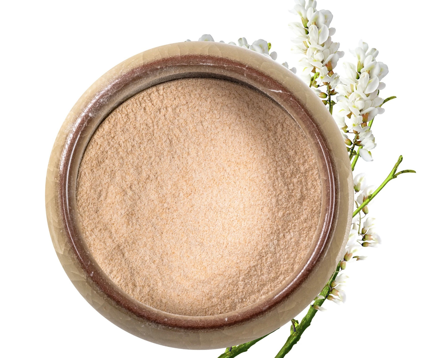 Reines braunes Bio Akazienfaser Pulver fein vermahlen. 100% Ballaststoffquelle.