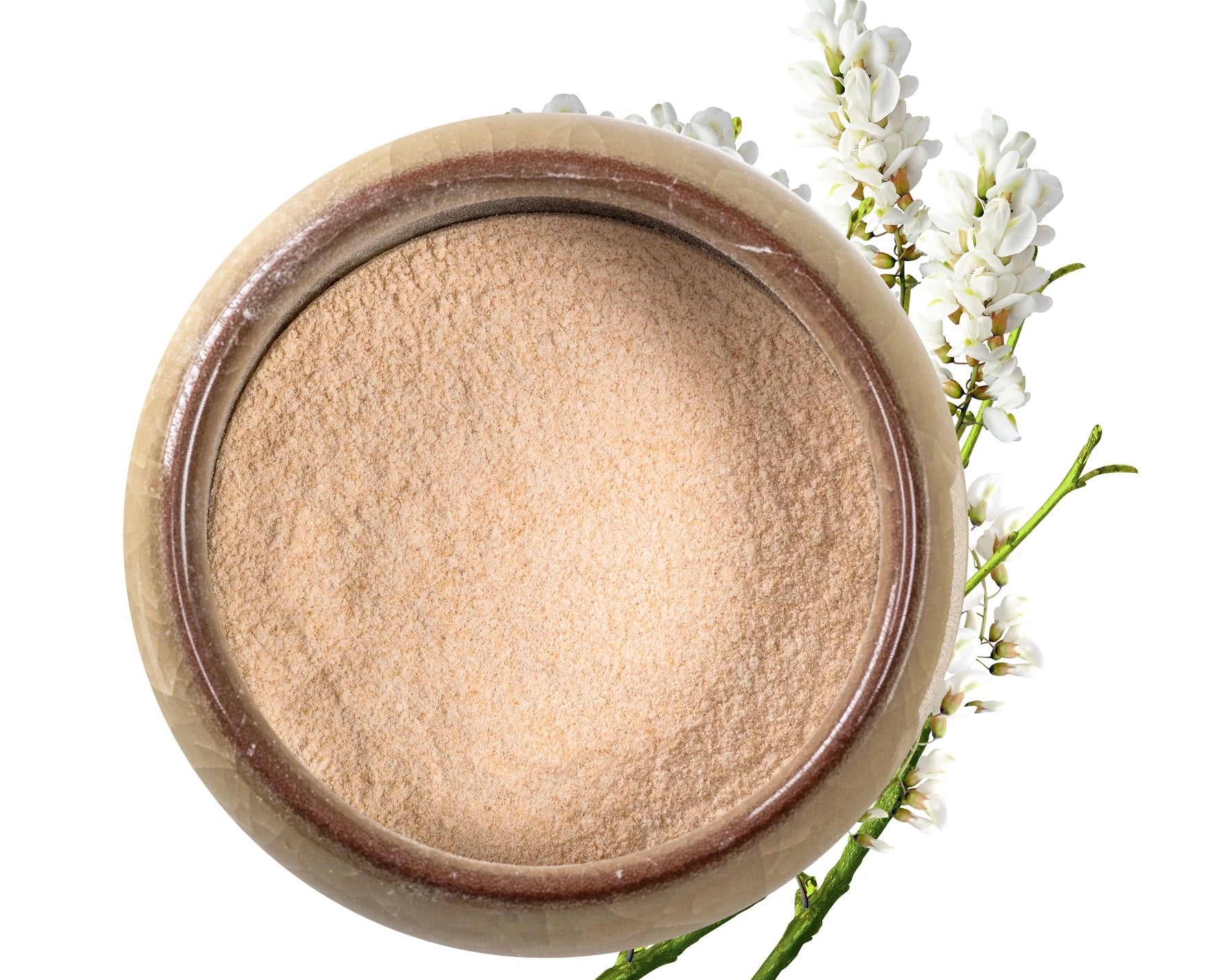 Reines braunes Bio Akazienfaser Pulver fein vermahlen. 100% Ballaststoffquelle.