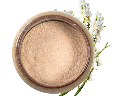 Reines braunes Bio Akazienfaser Pulver fein vermahlen. 100% Ballaststoffquelle.