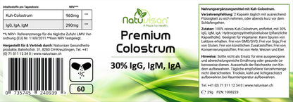 COLOSTRUM Premium 30% IgG mit Lactoferrin & Lysozym bioaktiv - 60 Kapseln