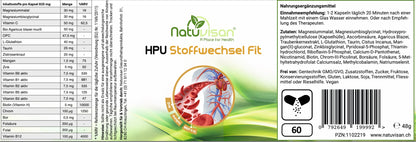 HPU Stoffwechsel FIT Aktiv Mikronährstoff Komplex mit Bor und L-Glutathion - 60 Kapseln