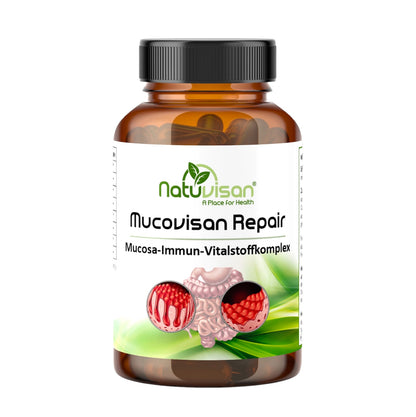 Mucovisan Vitalstoffkomplex aus Bakterienstämme, Ballaststoffe, Aminosäuren, Colostrum und  Vitalpilz