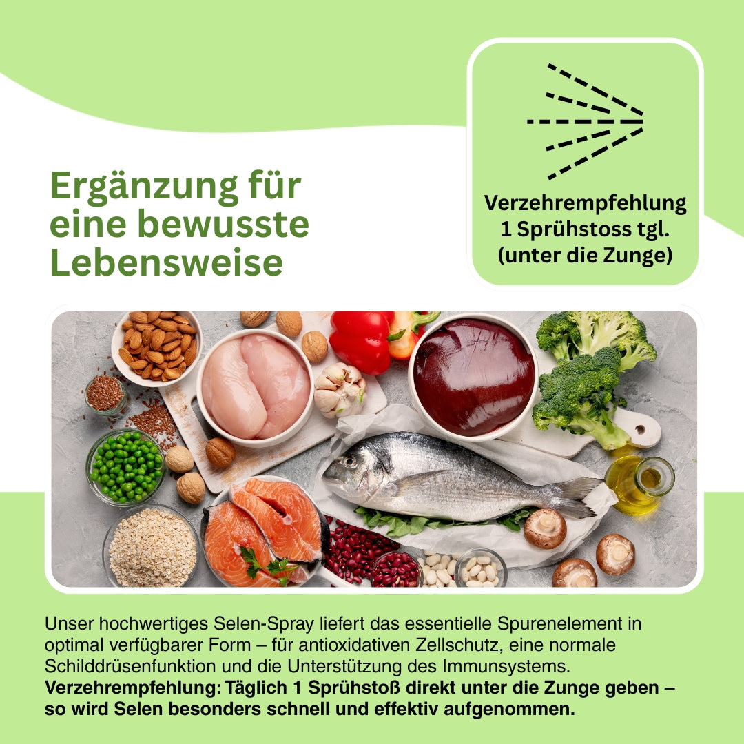 Natuvisan Selen 50 µg im Direkt-Spray – organisch gebundenes Spurenelement zur Ergänzung bei selenarmer Ernährung, ideal für unterwegs