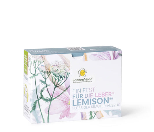 Flasche SonnenMoor Lemison Kräuterauszug – 100 ml in einer praktischen Flasche, die eine Kräutermischung zur Unterstützung des Immunsystems und der natürlichen Entgiftung zeigt.