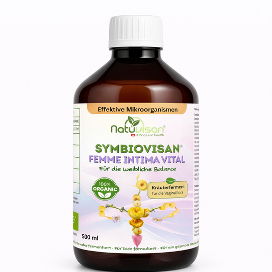 Symbiovisan® Femme Intima Vital – Natürlich fermentiertes Mikrobiom-Elixier mit Kräutern & Mikroorganismen für die weibliche Balance & Vaginalflora.