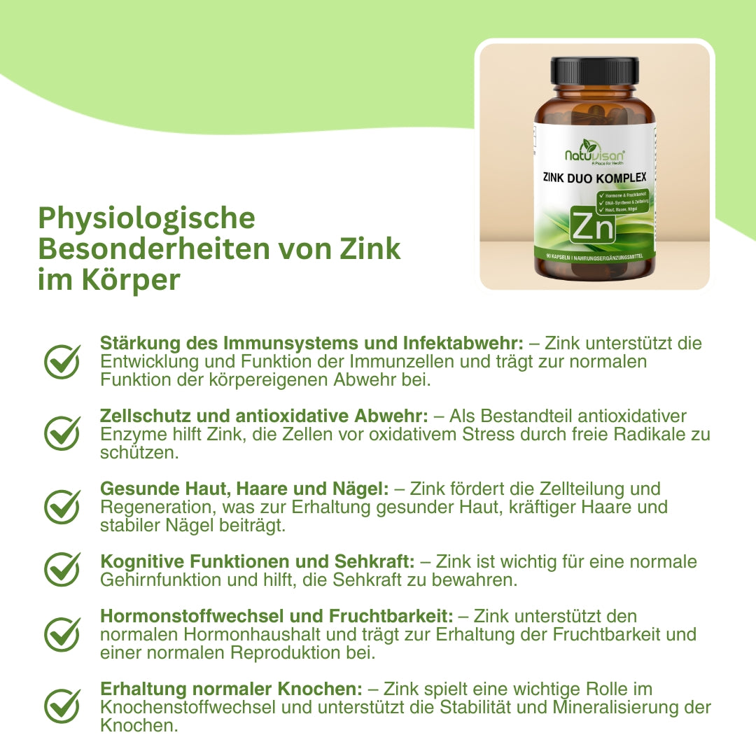 Visualisierung des Einflusses von Zink auf Gehirnfunktion und Sehkraft – trägt zur normalen kognitiven Leistungsfähigkeit bei und unterstützt die Erhaltung der normalen Sehkraft.