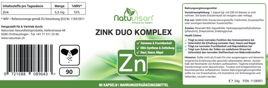 Infografik zur Wirkung von Zink auf die Immunabwehr – zeigt, wie Zink die Funktion der Immunzellen stärkt und zur Abwehr von Infekten sowie zum Schutz vor oxidativem Stress beiträgt.