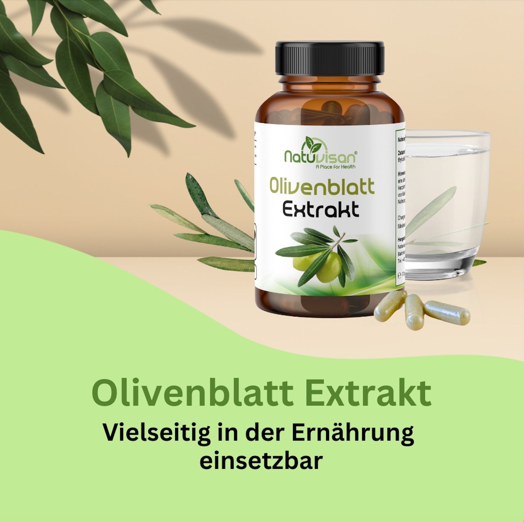 Olivenblatt-Extrakt mit 20 % Oleuropein und 3 % Hydroxytyrosol – natürliche Quelle sekundärer Pflanzenstoffe aus der mediterranen Ernährung.