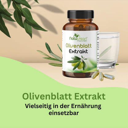 Olivenblatt-Extrakt mit 20 % Oleuropein und 3 % Hydroxytyrosol – natürliche Quelle sekundärer Pflanzenstoffe aus der mediterranen Ernährung.