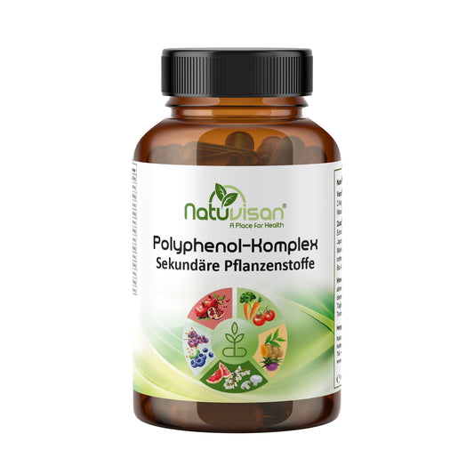 Darstellung der antioxidativen Wirkung von Polyphenolen – schützt Körperzellen vor oxidativem Stress, trägt zur Stabilisierung der Telomere bei, aktiviert Telomerase und unterstützt langfristig die Zellgesundheit und den Alterungsprozess auf zellulärer Ebene.