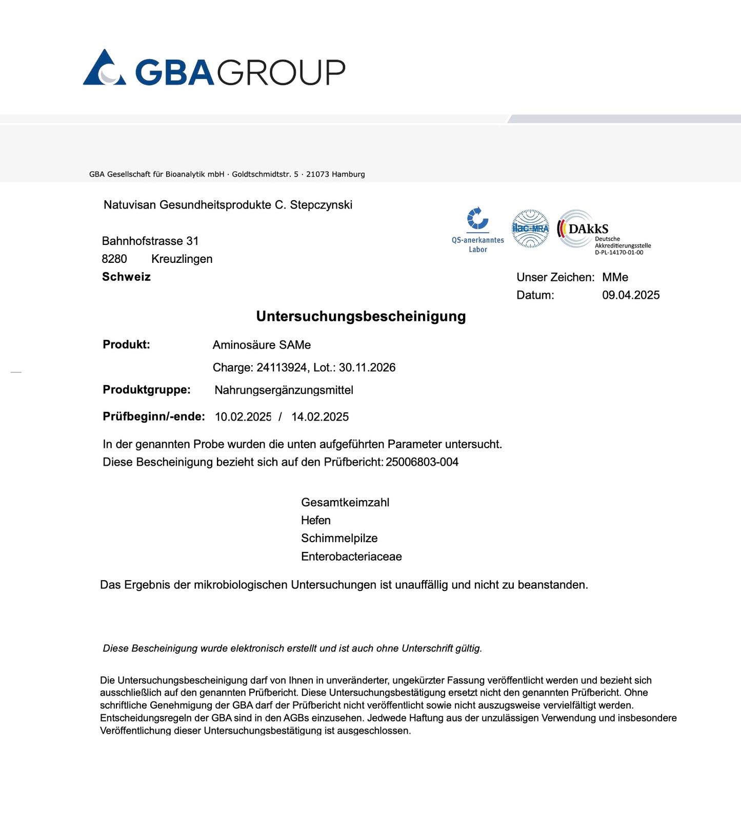 SAMe Advanced Plus - 250 mg S-Adenosylmethionin - Methylgruppendonator - 60 Kapseln