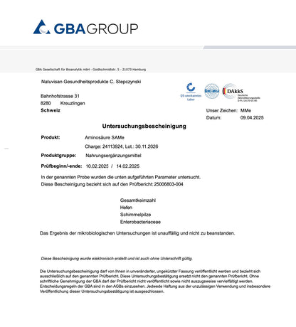 SAMe Advanced Plus - 250 mg S-Adenosylmethionin - Methylgruppendonator - 60 Kapseln