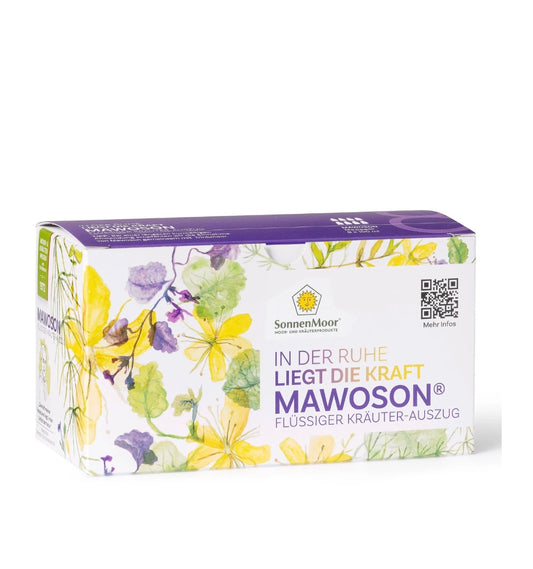 Ob im stressigen Alltag, bei schulischen Herausforderungen oder beruflicher Anspannung – Mawoson® bietet eine sanfte Kräuterbegleitung mit 19 ausgewählten Pflanzen, hergestellt nach SonnenMoor-Tradition seit 1972.