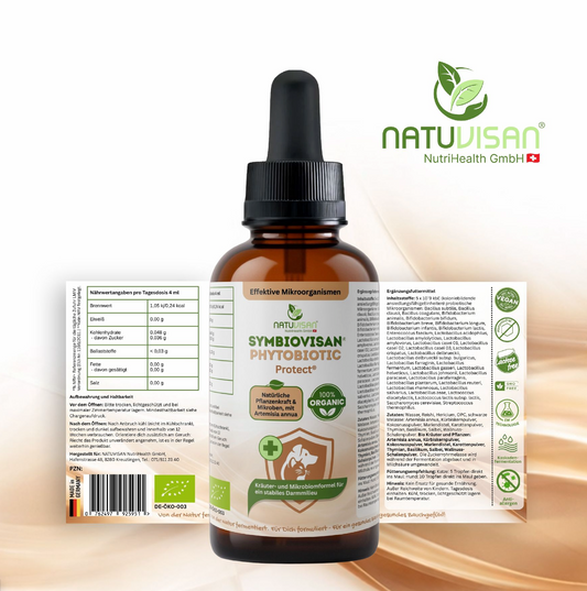 Natürliche Darmunterstützung für Hunde und Katzen mit fermentierten Pflanzenstoffen, Vitalpilzen und Bio Kräutern zur Förderung der Darmgesundheit