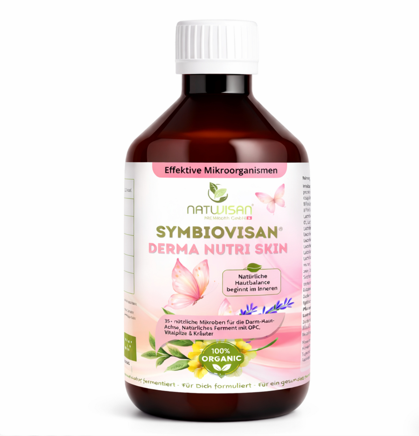 SYMBIOVISAN DERMA Nutri Skin 500 ml – fermentiertes Mikrobiom-Getränk zur Unterstützung der Darm-Haut-Achse
